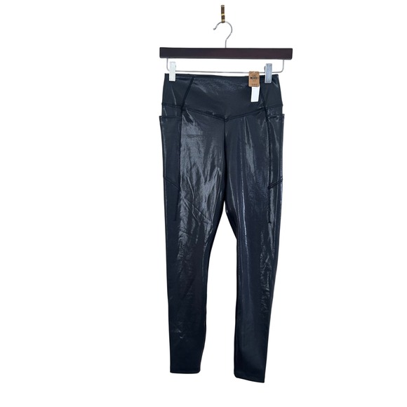 NWT PINK Victoria's Secret High Waist Full Length Legging Black Shiny Fairy Core - Picture 3 of 9